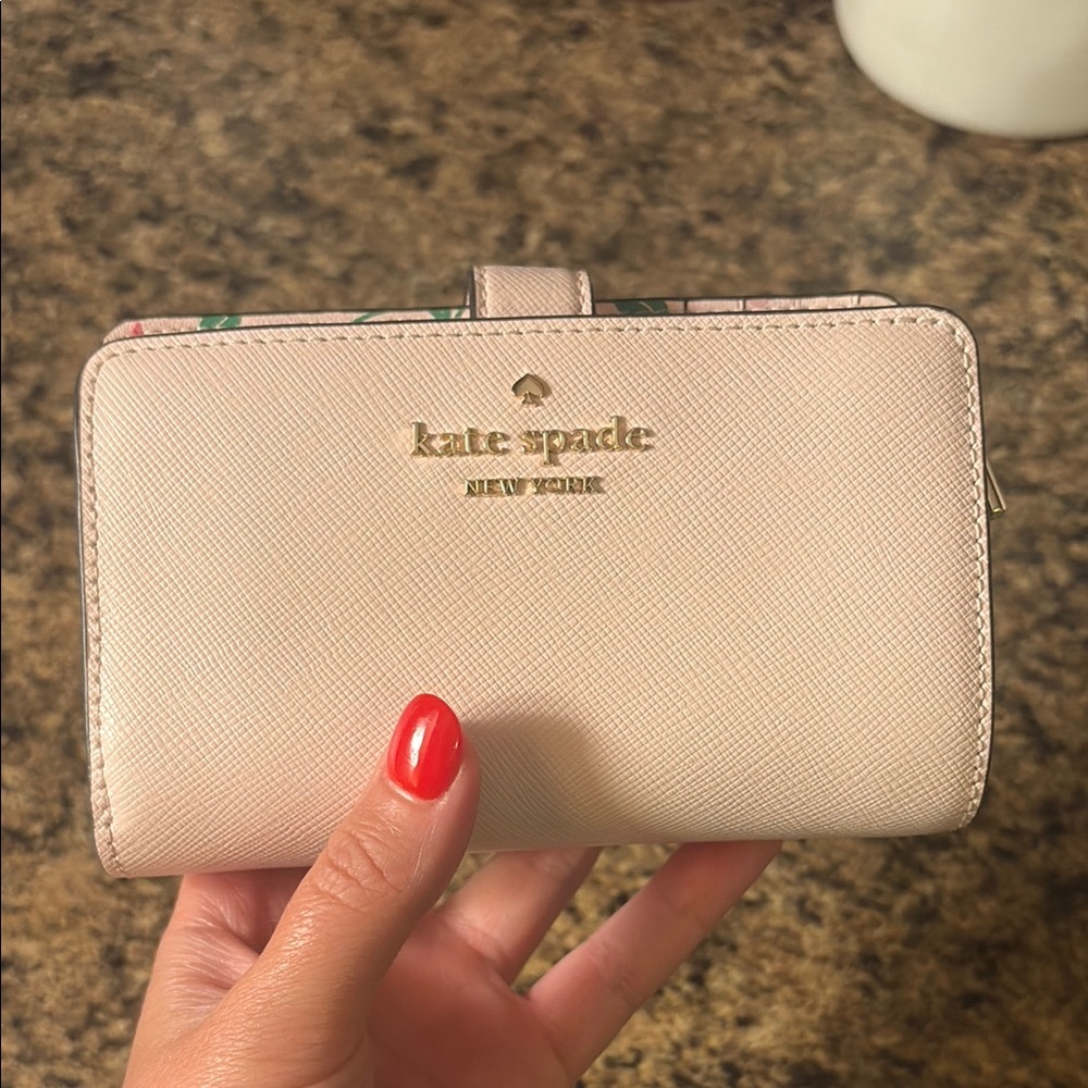 Kate Spade Light Pink Wallet with Gold Logo